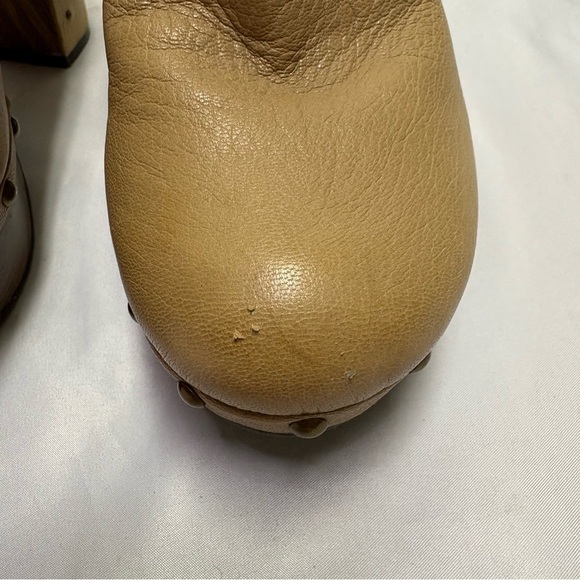 Lucky Brand Terrace Studded Boots 70's Inspired Natural Wood Clog Women’s 7.5 - Picture 3 of 12